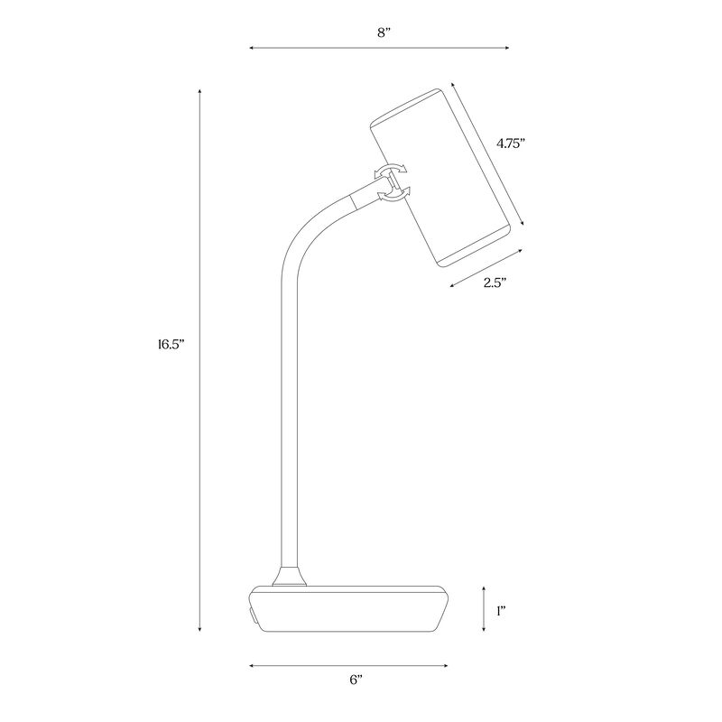 Ezra LED Table Lamp with Wireless Charging Pad