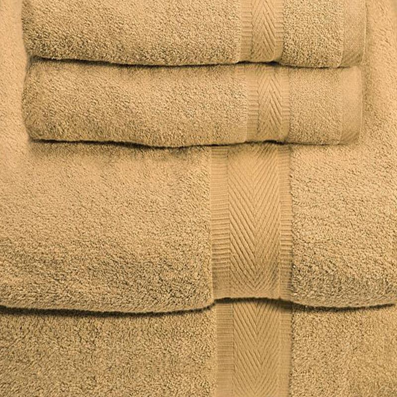 Plazatex Cozy Home 100% Cotton Towel Set - 6 Piece - 56"x56", Khaki