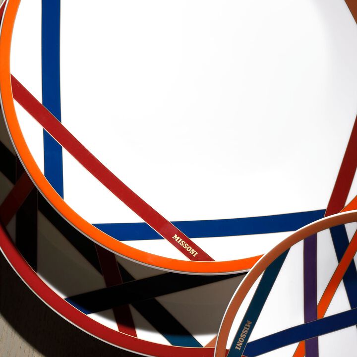Dinner Plates NASTRI MULTICOLOR Set of 2, diam. 10.83"