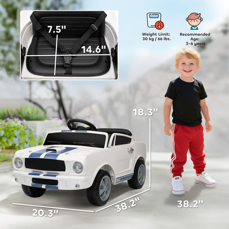 BreeBe Licensed Ford Shelby GT 350 Kids Ride On Car with Remote Control, Adjustable Speed, MP3, Smooth Start, LED Lights image number 2