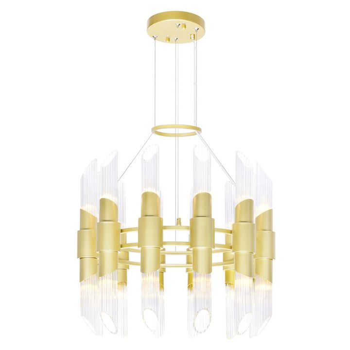 CWI Lighting Croissant 24 Light Chandelier With Satin Gold Finish