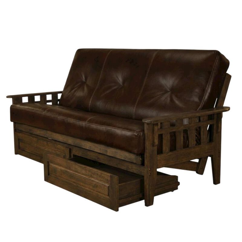Tucson Frame-Rustic Walnut Finish-Oregon Trail Java Mattress-Storage Drawers image number 4