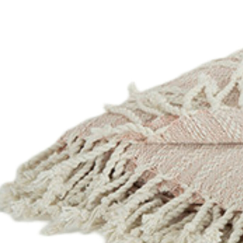 HomeRoots Blush Woven 100% Cotton Throw Blanket image number 3
