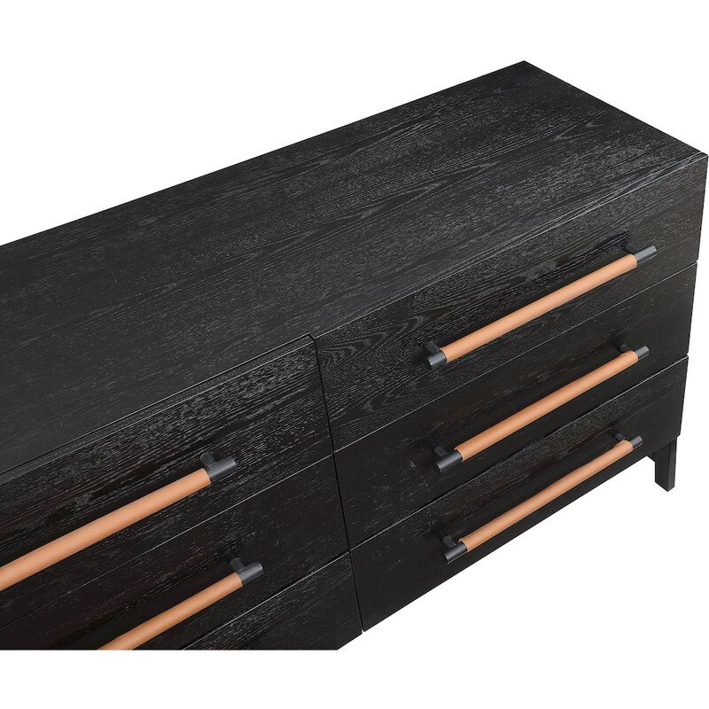 Meridian Furniture Kaya Black Vegan Leather Dresser