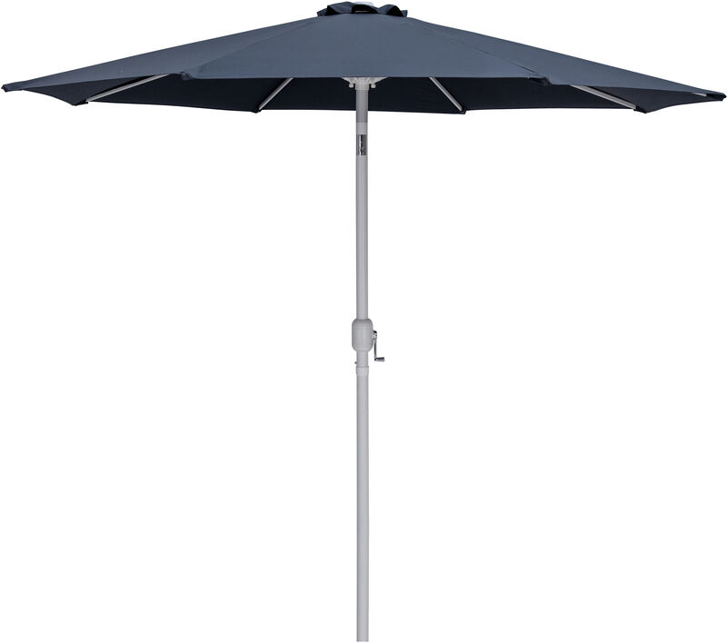 Meridian Furniture Fiji Grey Fabric / Matte White Aluminum Patio Umbrella with Base Sets