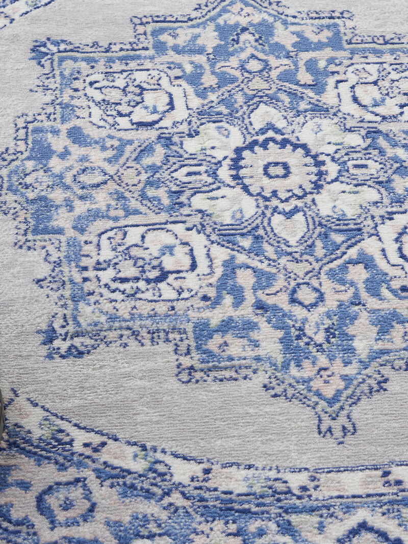 Whimsicle WHS03 Gray/Blue 5' x Round Rug