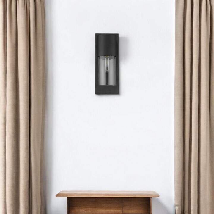 Hivvago Contemporary Matte Black and Glass Wall Light