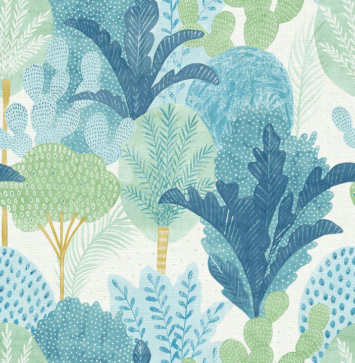 Ari Teal Desert Oasis Wallpaper
