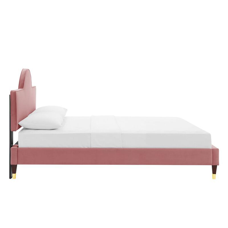 Aurora Performance Velvet King Bed - Dusty Rose MOD-7032-DUS image number 2