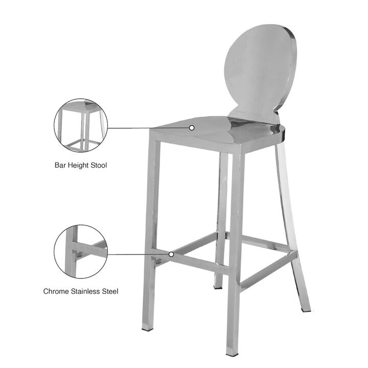 Meridian Furniture Maddox Stainless Steel Stool
