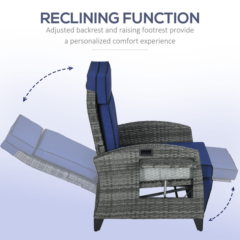 Folding Beach Lounge Chair With Adjustable Reclining Backrest For Outdoor image number 2