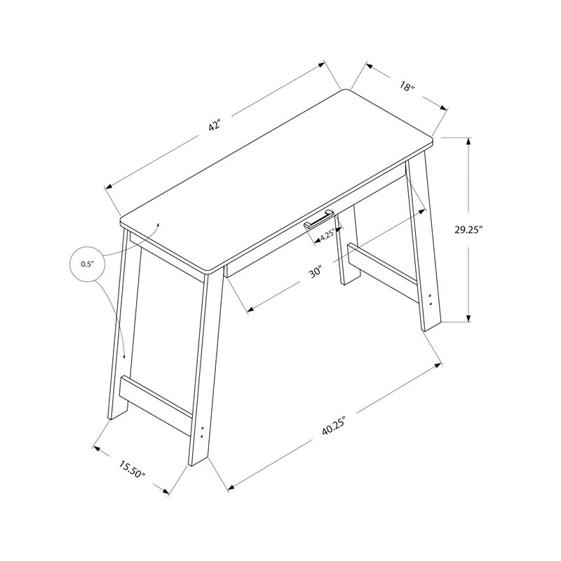 Monarch Specialties I 7190 Computer Desk, Home Office, Laptop, Storage Drawers, Work, Laminate, Brown, Contemporary, Modern