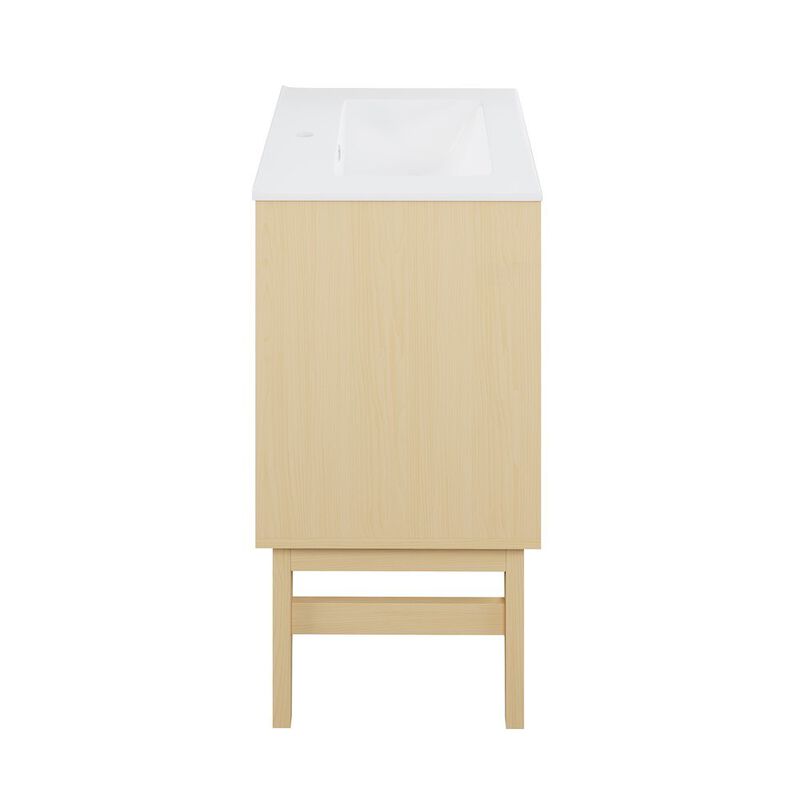 Bosse 24" Freestanding Bathroom Vanity in Natural Oak with Sink Top image number 7