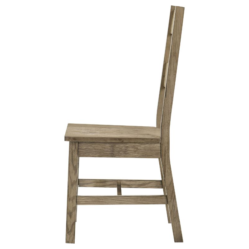 Dova Dining Side Chair Set of 2, Ladder Back, Vineyard Oak Brown Wood image number 4
