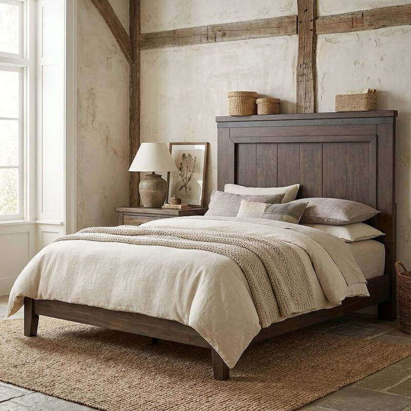 Liberty Furniture Rock Beaten Brown Twin Panel Headboard with Saw Cuts Rustic Solid Wood Design image number 1