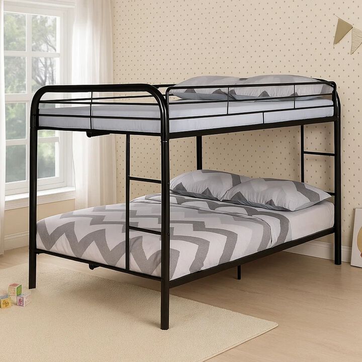 Fegy Bunk Bed with Ladder and Rails, Metal Frame
