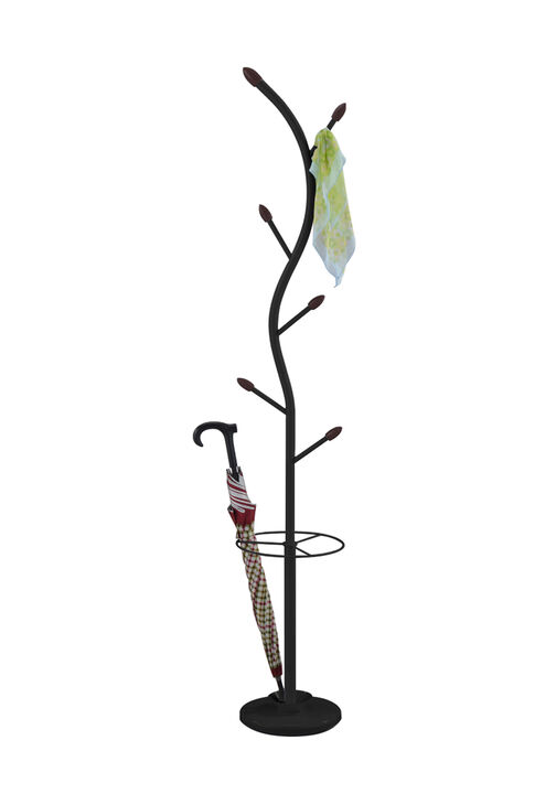 Kings Brand Furniture - Kubin Metal 6-Hook Coat & Hat Rack with Umbrella Stand
