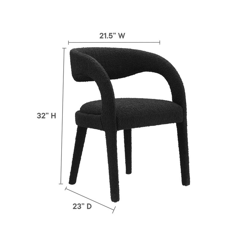 Pinnacle Boucle Upholstered Dining Chair Set of Two image number 7