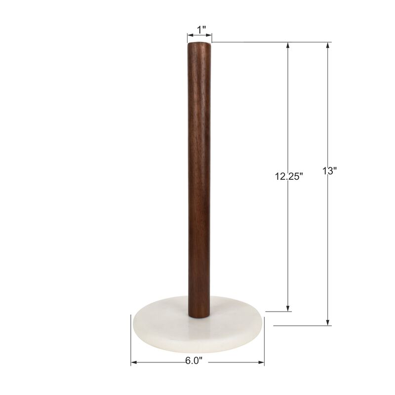 Avery Modern Classic Metal with Non Slip Weighted Marble Base Paper Towel Holder