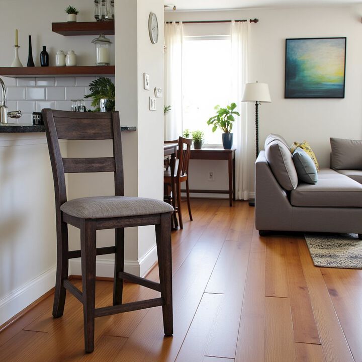 Starlight Canyon Home Brown Wooden Counter Height Chairs – Bar Stools with Back for Kitchens