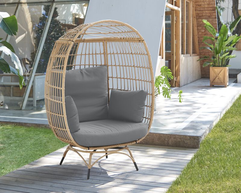 Spezia Gray Patio Egg Chair