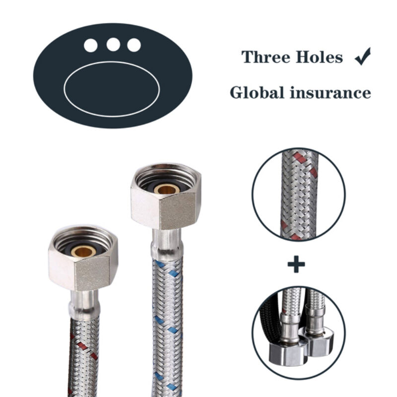 Modern 2-Handle Bathroom Faucet, Vanity Sink Tap with Pop-Up Drain & Hoses