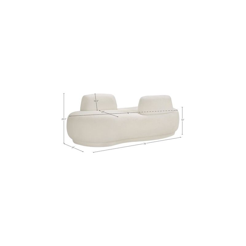 Meridian Furniture Argyle Cream Teddy Fabric Chaise/Loveseat