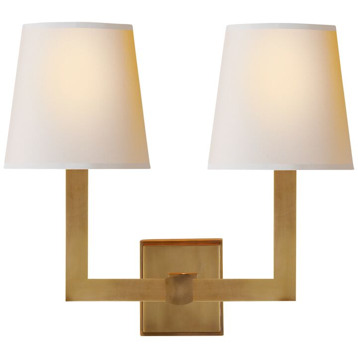 Chapman & Myers Square Tube Double Sconce