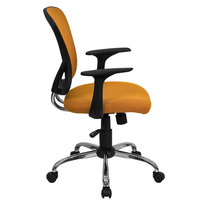 Alfred Mid-Back Dark Gray Mesh Swivel Task Office Chair with Chrome Base and Arms image number 8