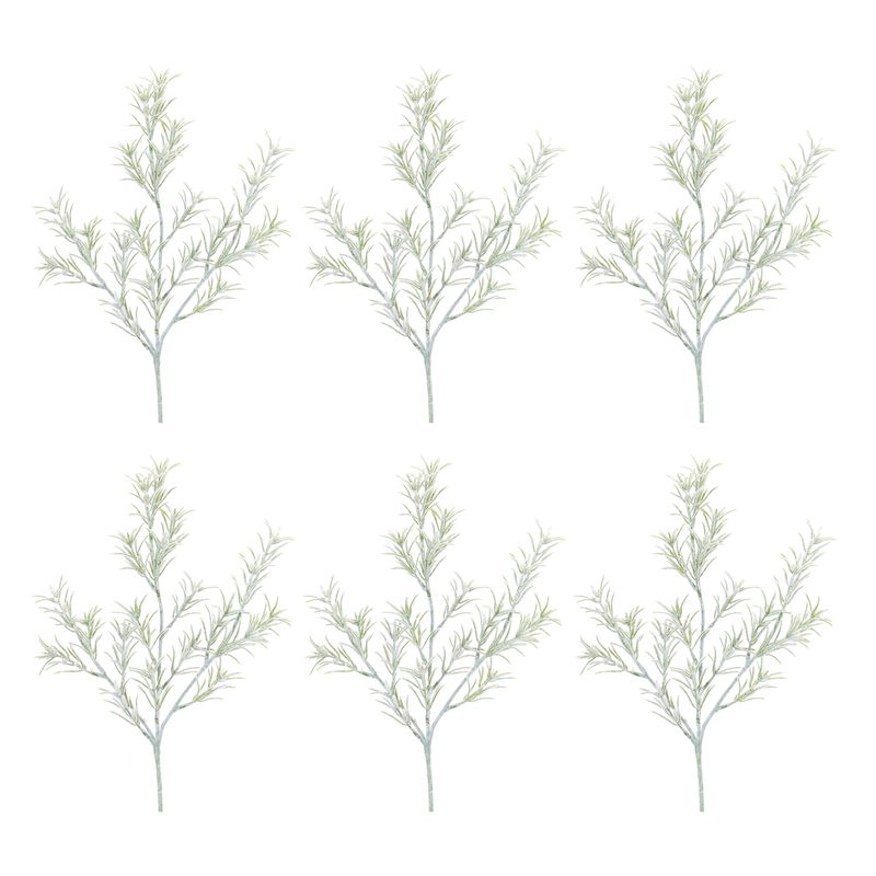 Set of 6 Artificial Rosemary Stems – Faux Greenery Sprays for Vases, Centerpieces & Seasonal Crafts