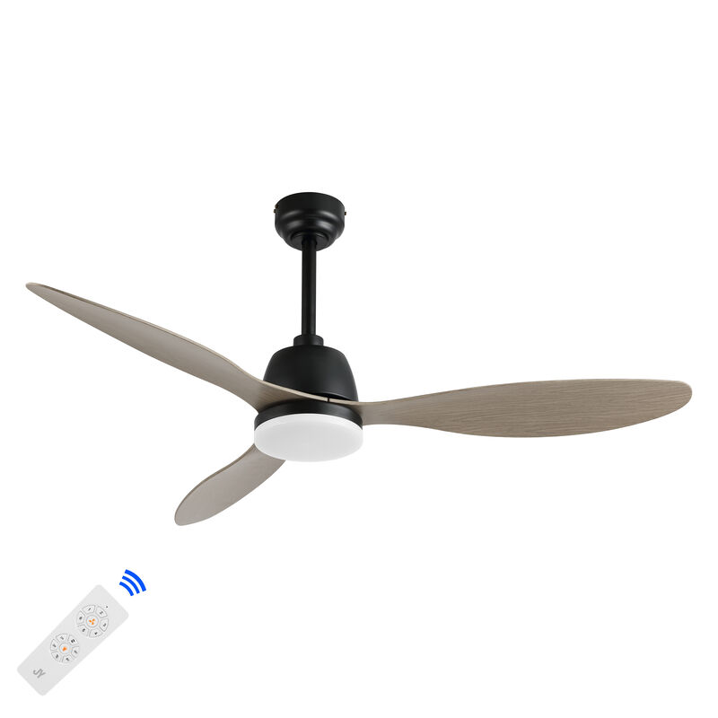Audie Classic Industrial Iron/Plastic App/Remote-Controlled 6-Speed Integrated LED Ceiling Fan