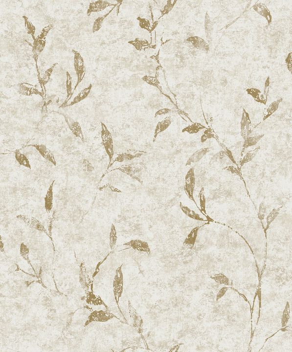 Elegance Leaf Impression Gold Wallpaper 11502