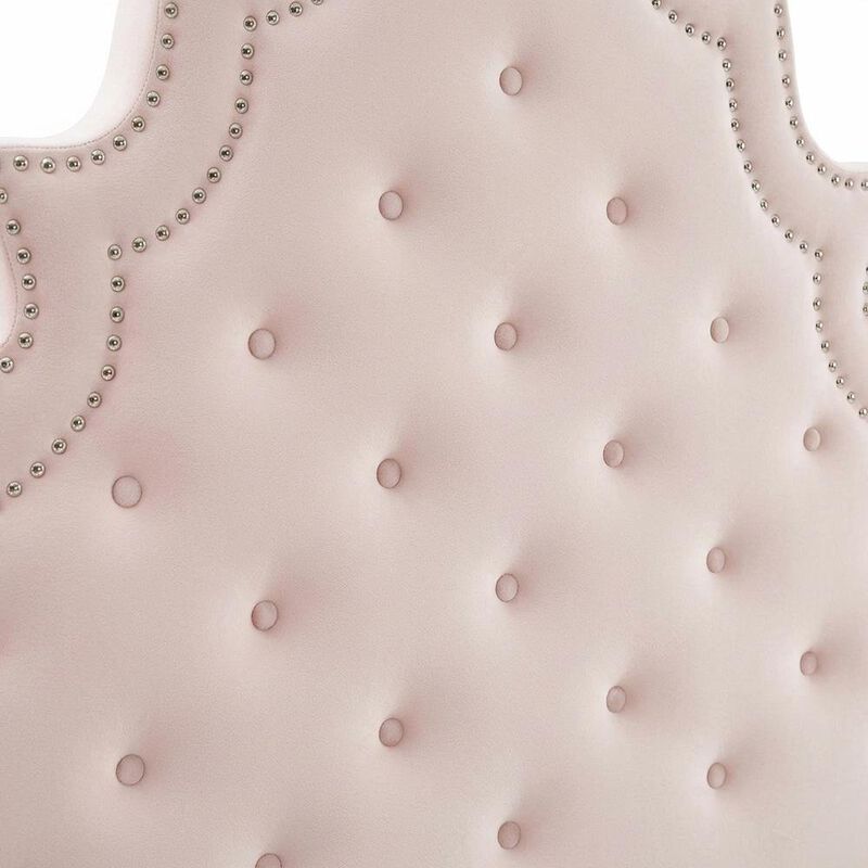 Pink Tufted Velvet Full/Queen Headboard with Plush Upholstery and Durable Frame image number 4