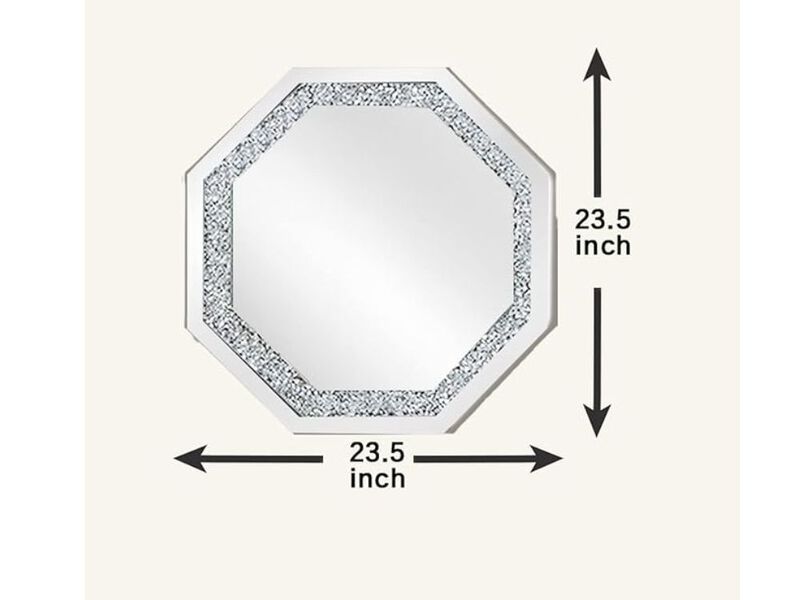 24" x 24" Crushed Diamond Wall Mirror &ndash; Sparkling Silver Home D&eacute;cor