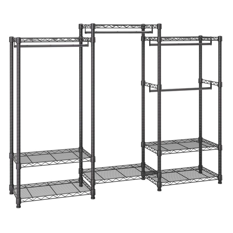 Freestanding Clothes Rack with 4 Hanging Rods, 8 Tiers, Wheels, and 800 lb Capacity