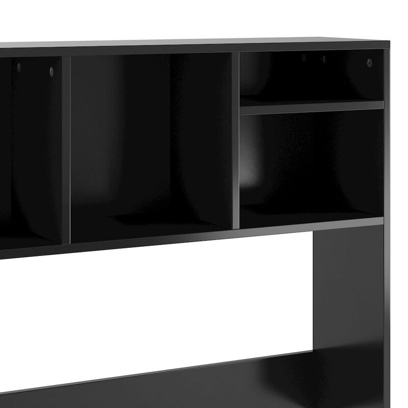 Flash Furniture Lotus Desktop Bookshelf Storage Organizer with Multiple Cubbies in Black image number 8