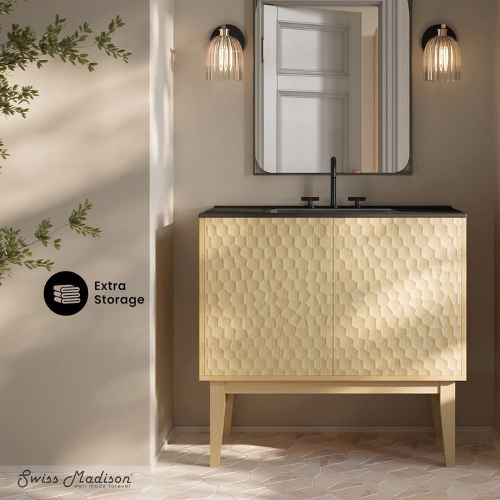 36" Freestanding Bathroom Vanity with 3-Hole Widespread Sink Top