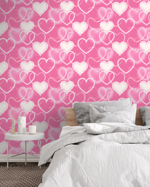 Effie Pink Neon Heart Wallpaper