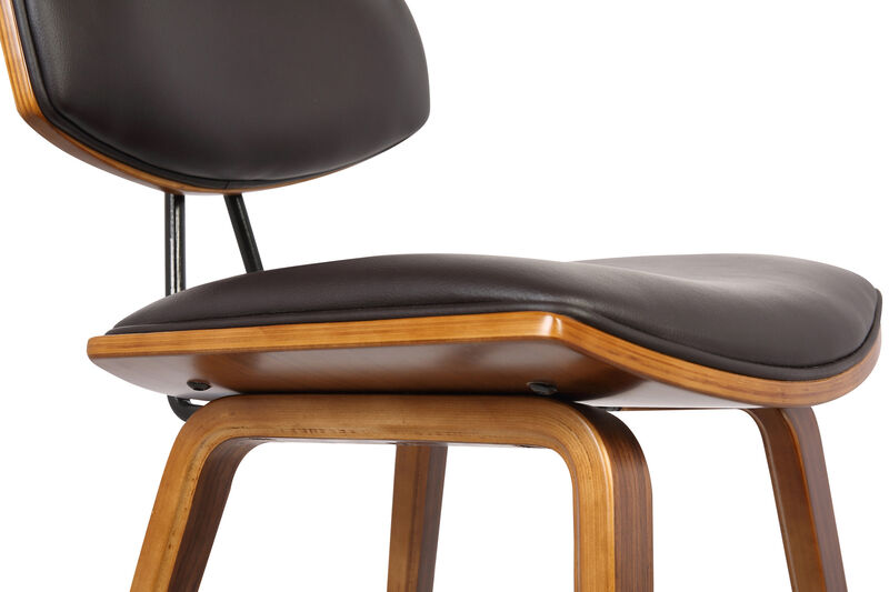 Hivvago 26 Inch Brown Solid Wood Low Back Counter Height Bar Chair