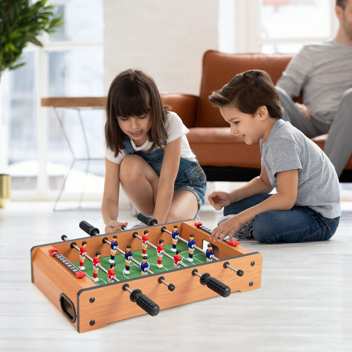 Competition Soccer Foosball Table for Indoor Home Game Room and Recreation-Light Brown