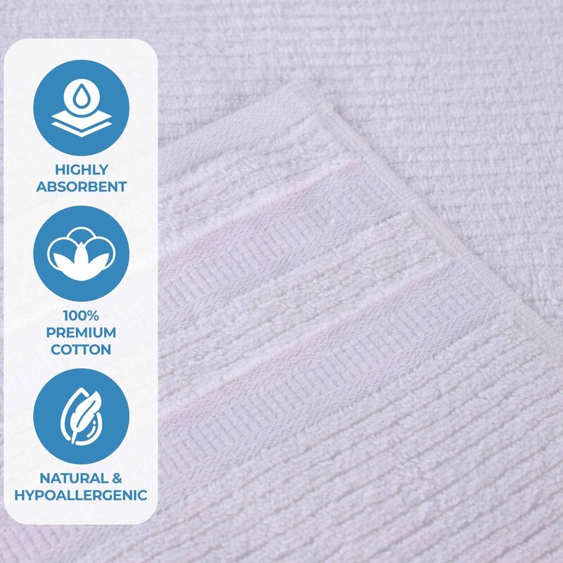 2-Piece Cotton Bath Sheets &ndash; Plush, Absorbent & Ribbed Geometric Pattern image number 3