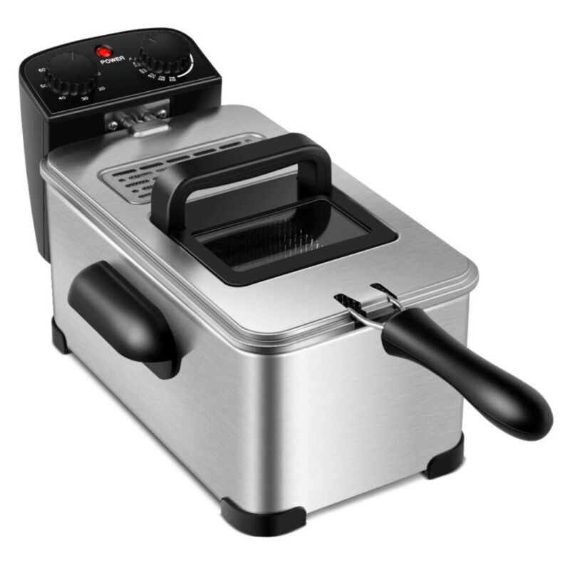 Hivvago 3.2 Quart Electric Stainless Steel Deep Fryer with Timer