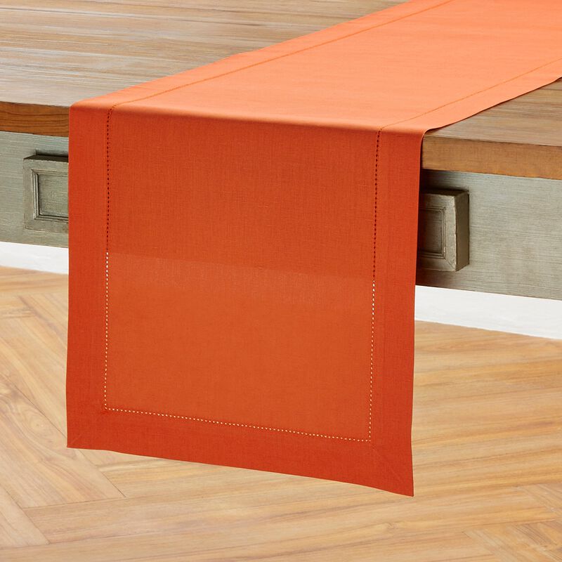 Cotton Linen Table Runner - Cotton Linen Hemstitch image number 1