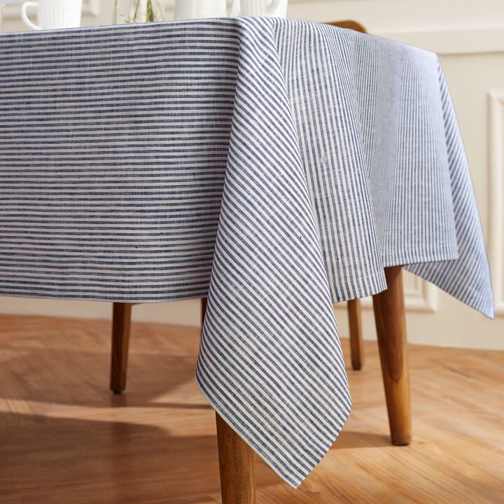 Solino Home 100% Pure Linen Tablecloth - Narrow Stripe