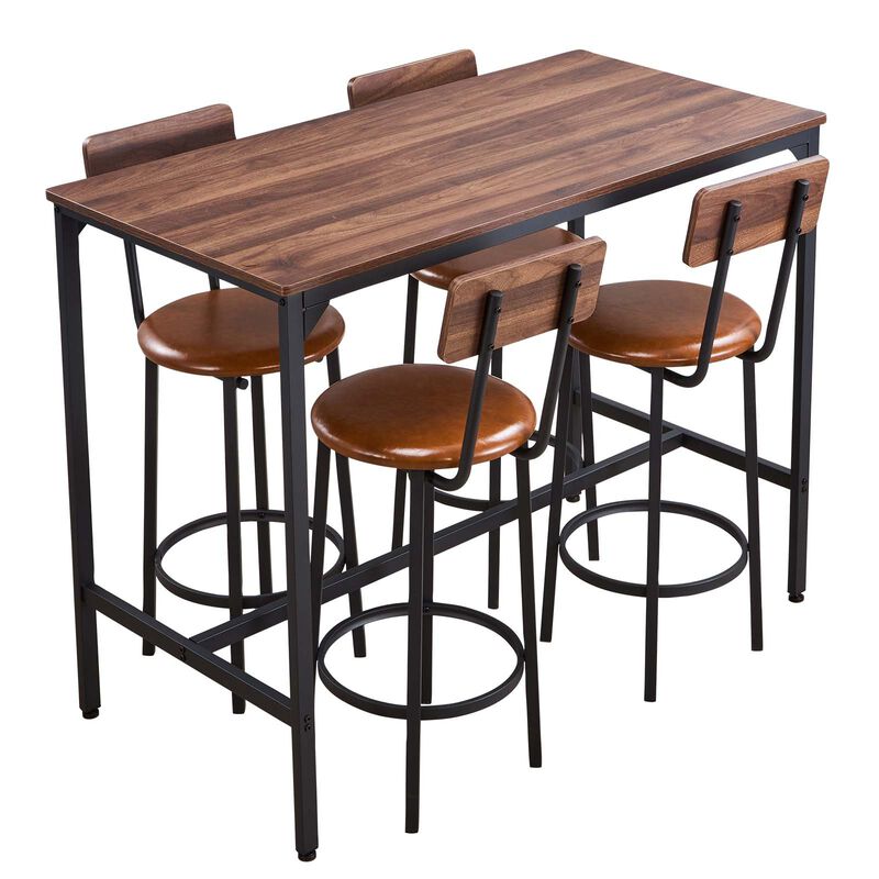 5-Piece Bar Table and Chair Set 47" for Living Room Use image number 0
