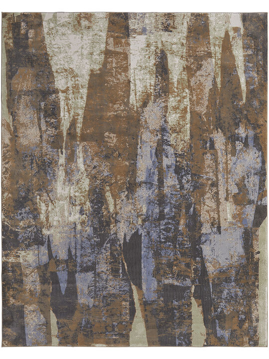 Clio 39K6F Brown/Blue/Ivory 9' x 12' Rug