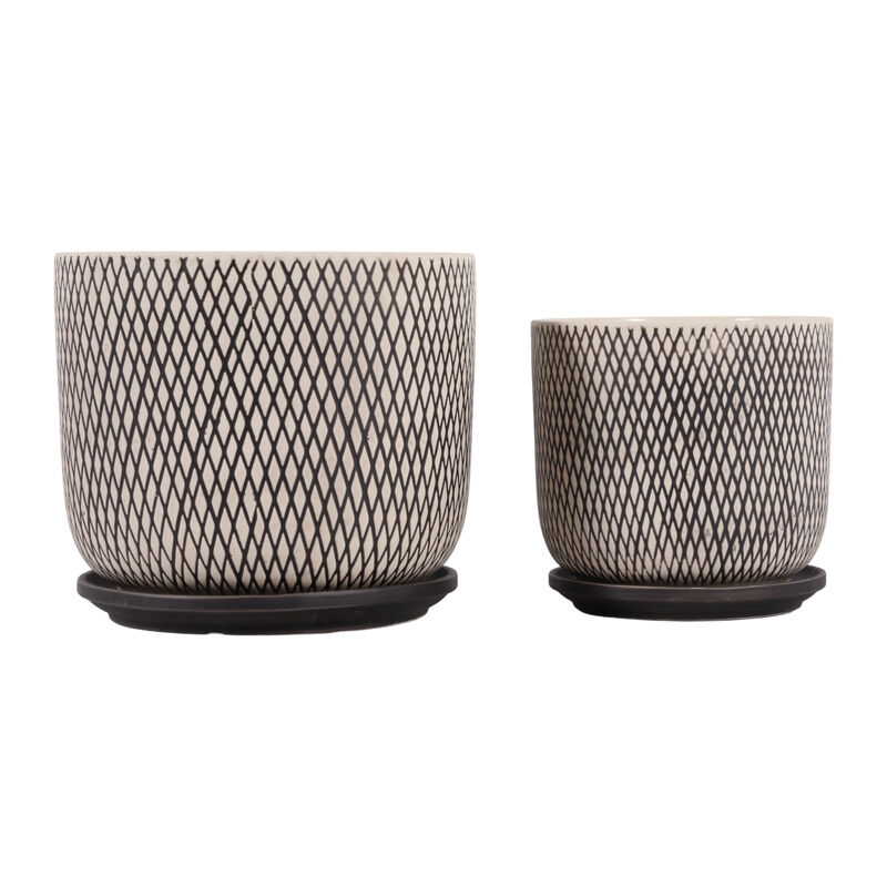 S/2 Mesh Look Saucer Planters image number 4
