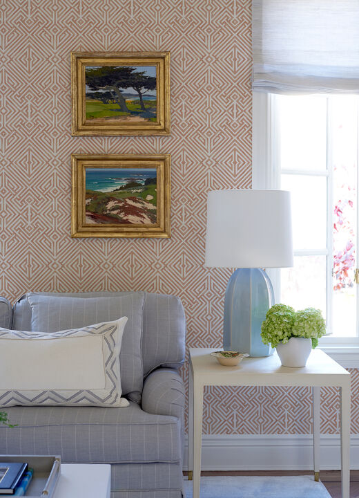 Lyon Coral Geometric Key Wallpaper (Set of 2)