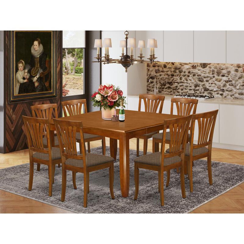 9 Pc Dining room set-Dining Table with Leaf and 8 Dinette Chairs.