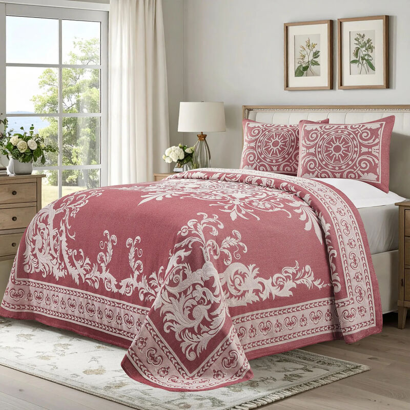 Soft Lightweight Cotton Blend Bedspread Sets with Matching Shams image number 0